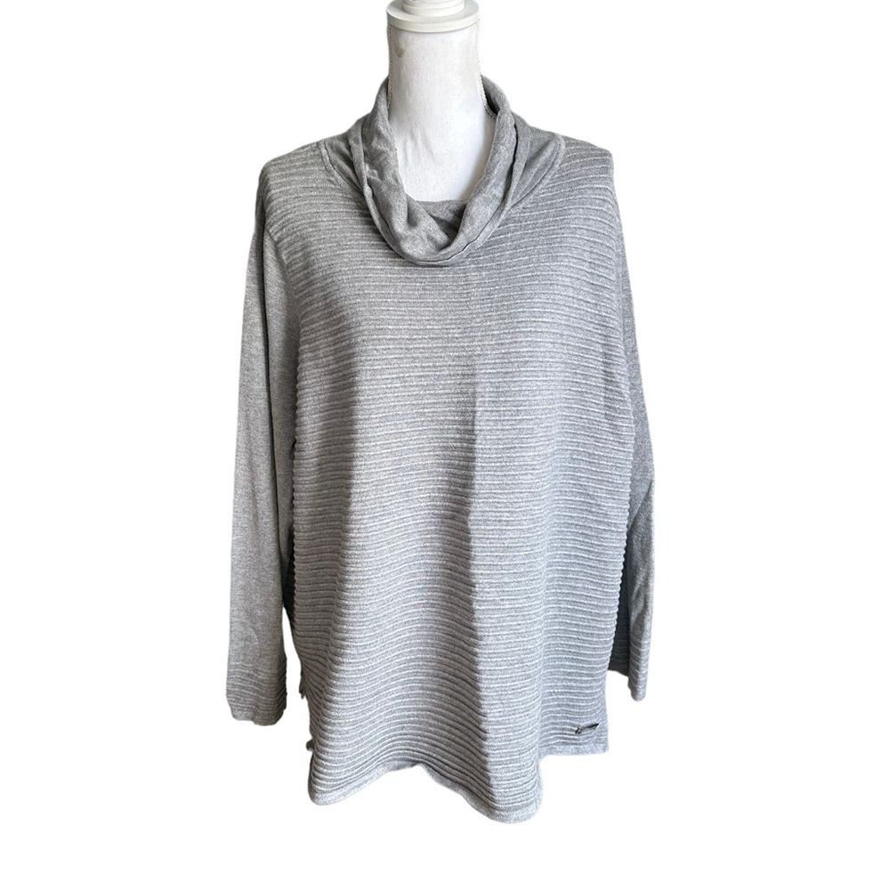 Rafaella Gray Mock Neck sweater Size L/XL
